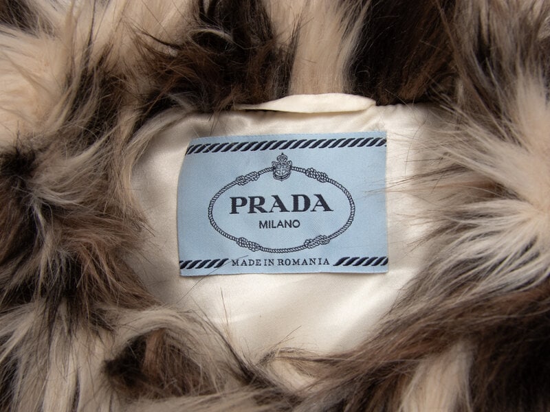 PRADA, SPOTTED FAUX FUR COAT - 4