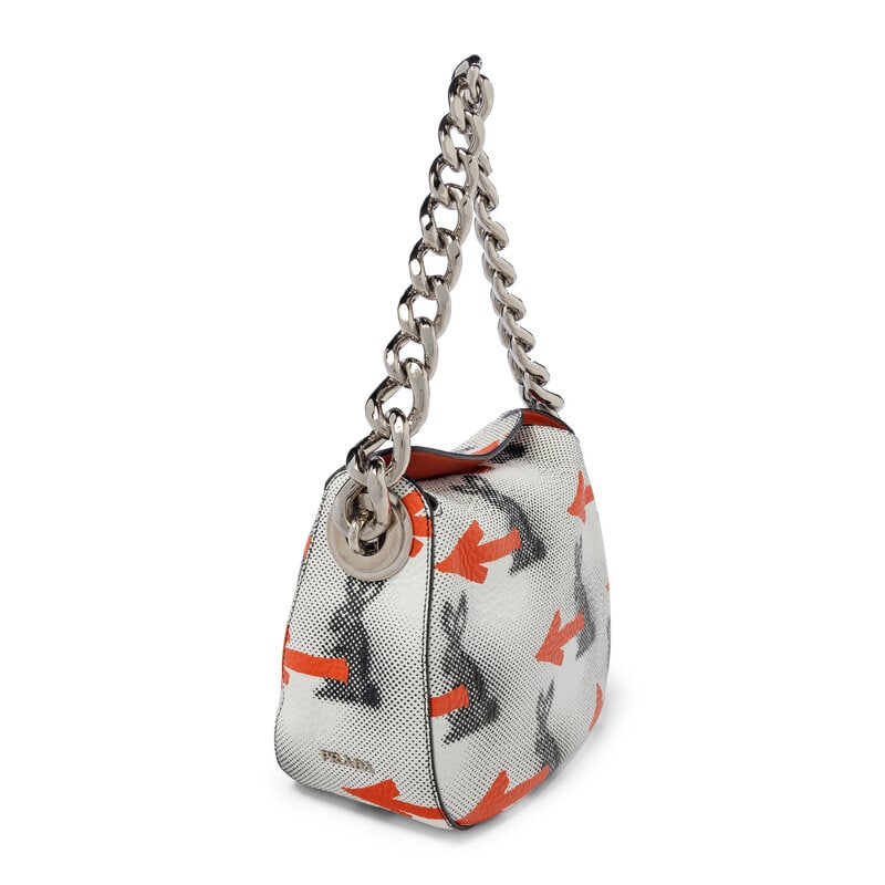 PRADA, BUNNY-ARROW PRINT LEATHER HANDBAG - 3