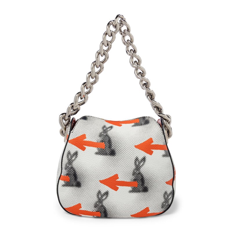 PRADA, BUNNY-ARROW PRINT LEATHER HANDBAG - 4
