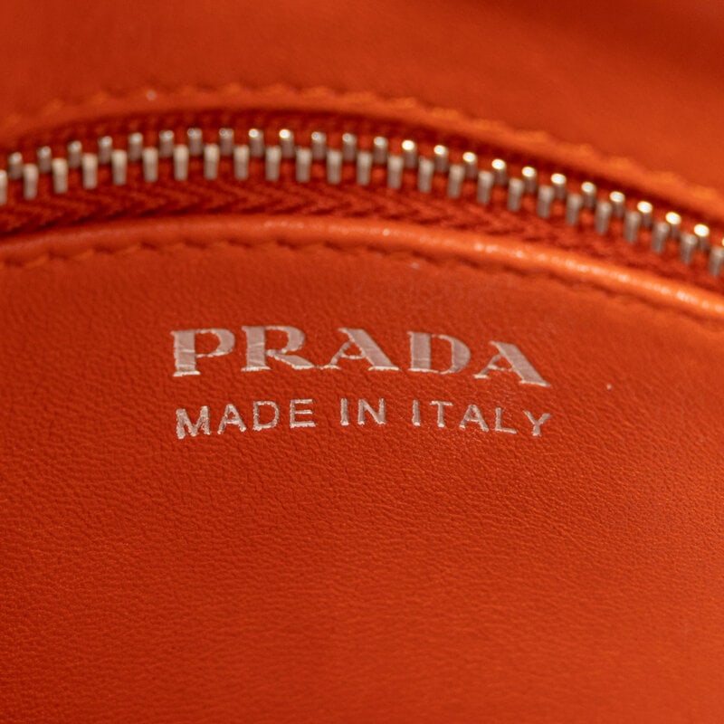 PRADA, BUNNY-ARROW PRINT LEATHER HANDBAG - 5