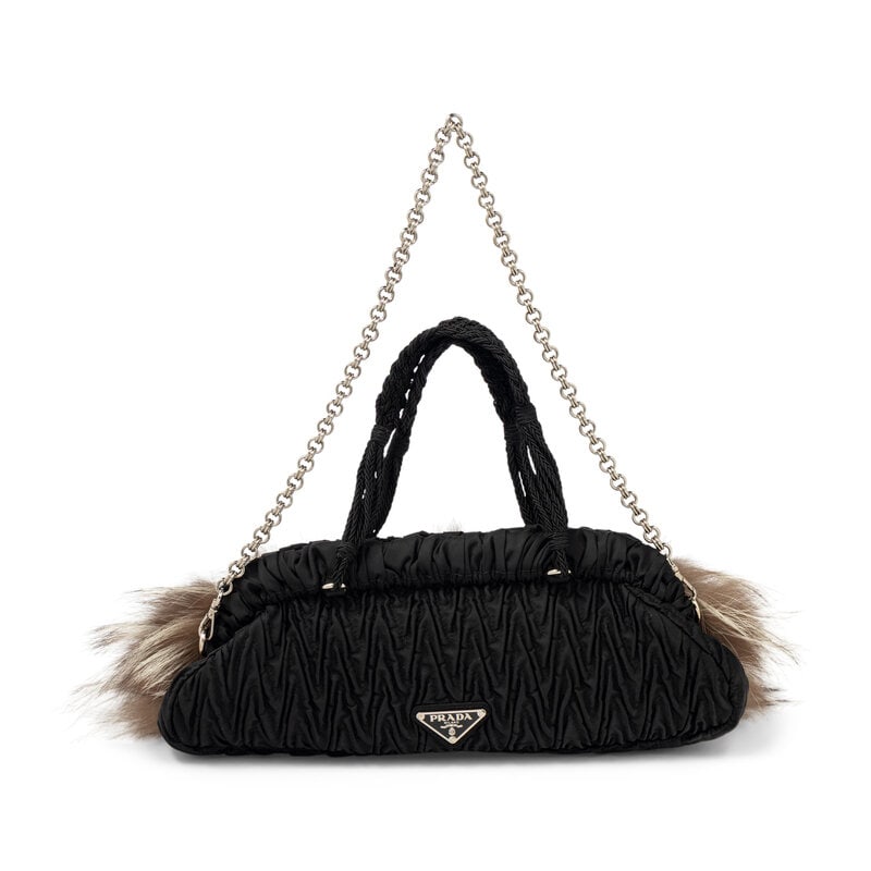 PRADA, FOX FUR & NYLON HANDBAG - 2