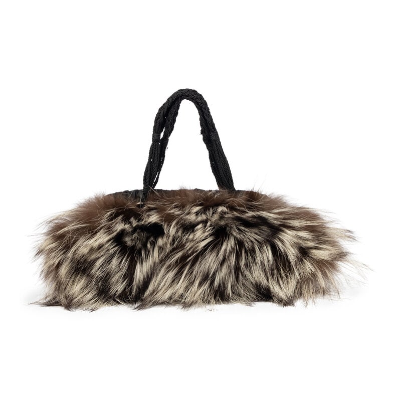PRADA, FOX FUR & NYLON HANDBAG - 3