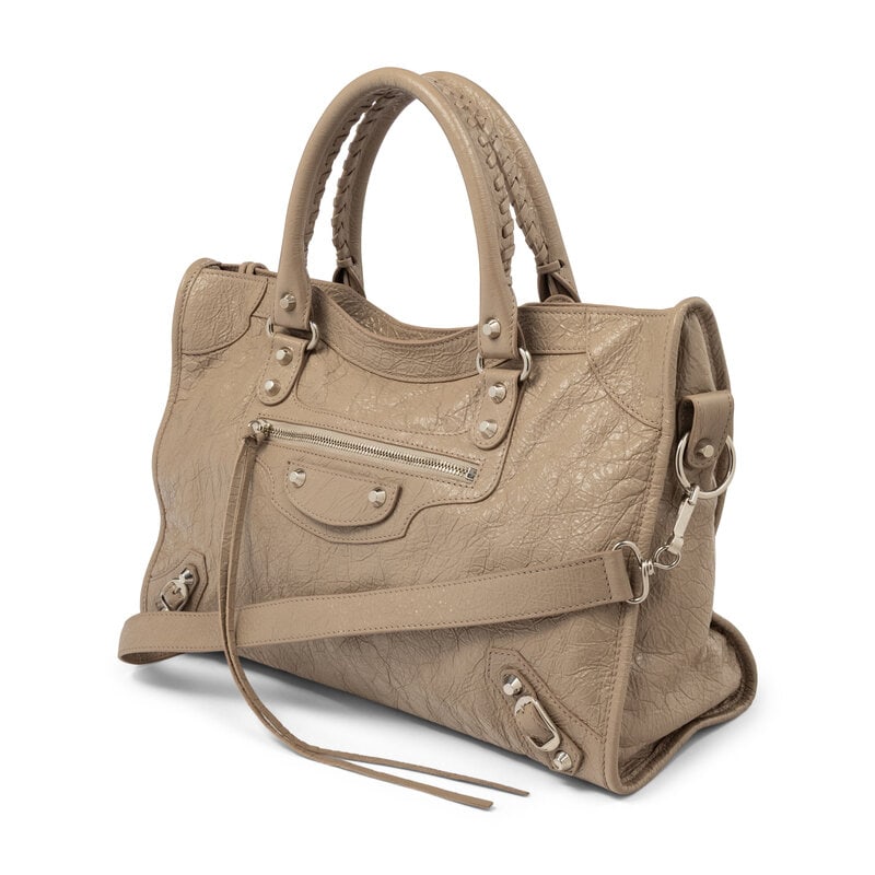 BALENCIAGA, TAUPE MEDIUM CITY BAG - 2