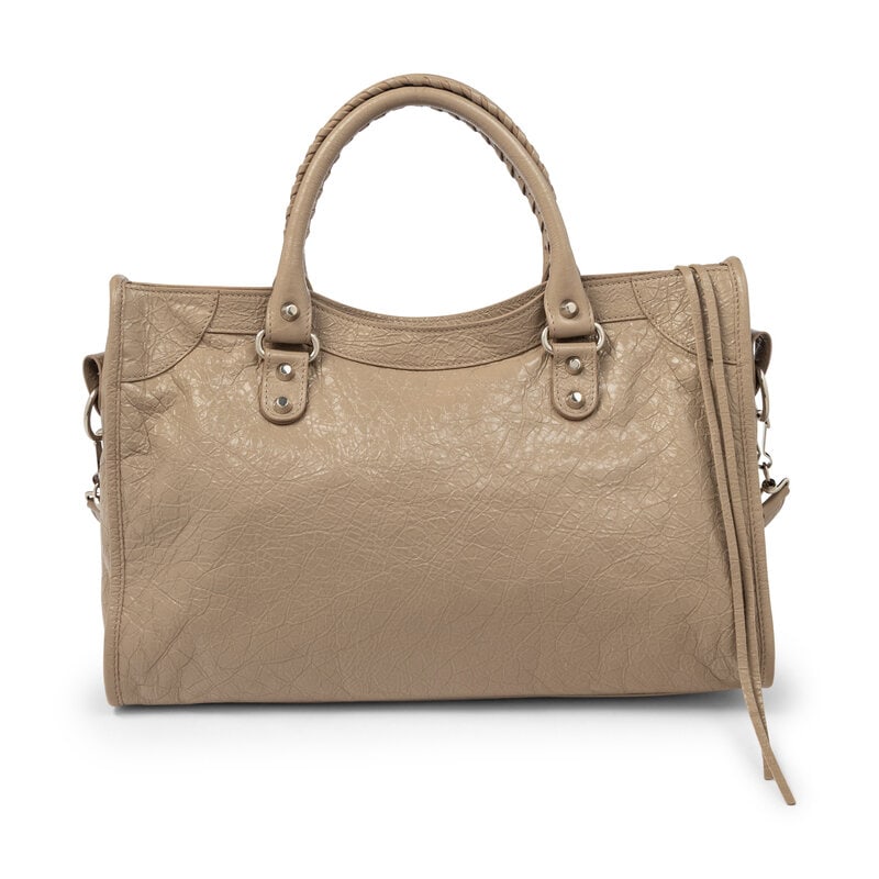 BALENCIAGA, TAUPE MEDIUM CITY BAG - 3