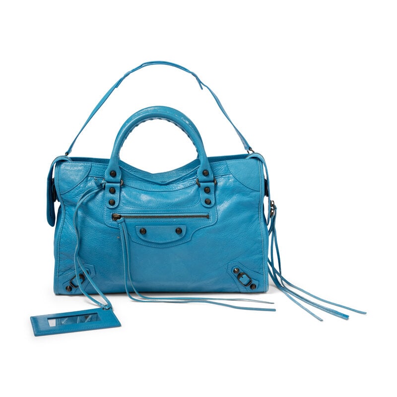 BALENCIAGA, SKY BLUE MEDIUM CITY BAG - 2