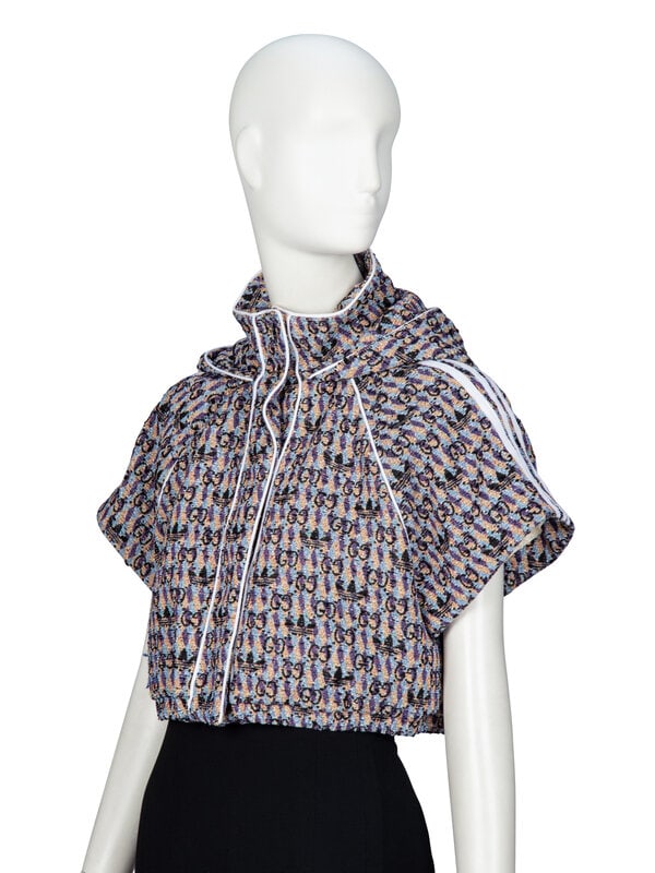 GUCCI x ADIDAS, MONOGRAM TWEED CROP JACKET - 2