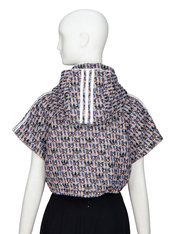 GUCCI x ADIDAS, MONOGRAM TWEED CROP JACKET - 3