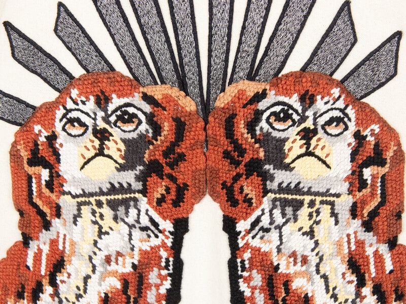 GUCCI, EMBROIDERED-BACK LOGO HOODIE - 4