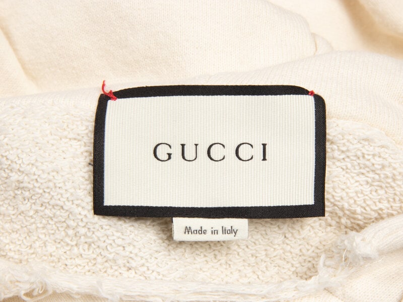 GUCCI, EMBROIDERED-BACK LOGO HOODIE - 5