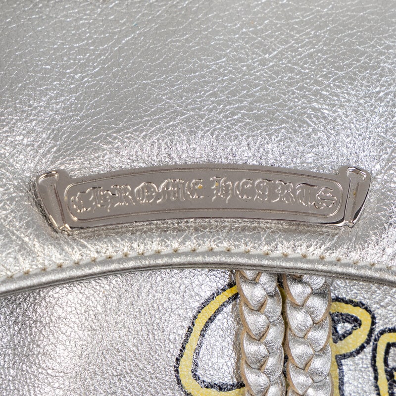 CHROME HEARTS, SILVER LEATHER GRAFFITI BACKPACK, 1995 - 6