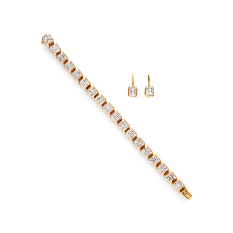ROSE GOLD AND DIAMOND BRACELET AND EARRINGS (1 of 4)