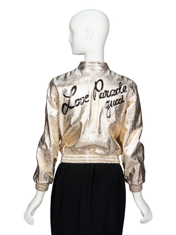 GUCCI, GOLD LEATHER "LOVE PARADE" JACKET - 3
