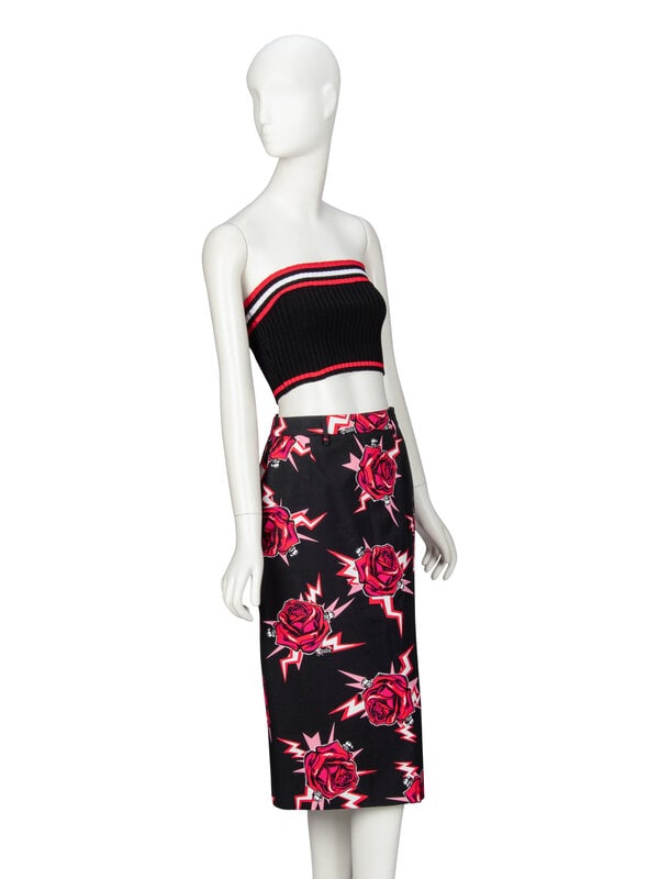 PRADA, KNIT BANDEAU & PRINTED SKIRT - 3