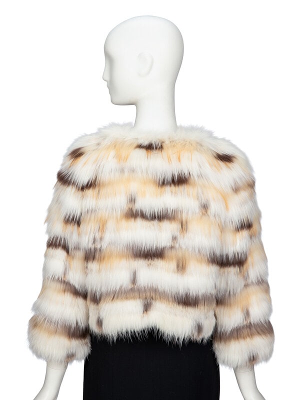 CARMEN MARC VALVO, GOLDEN CROSS FOX FUR JACKET - 3
