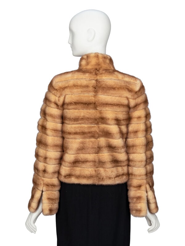 DENNIS BASSO, BLONDE MINK FUR JACKET - 3