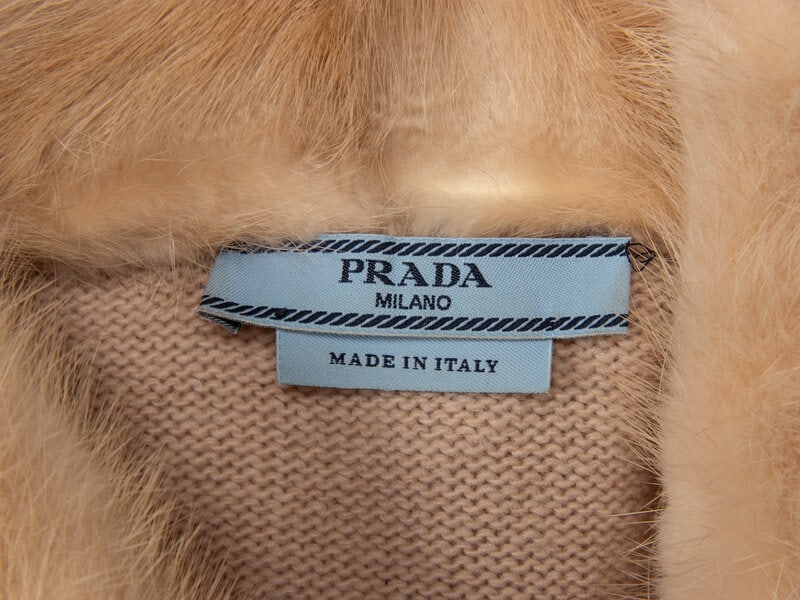 PRADA, FUR-COLLAR KNIT CARDIGAN - 4