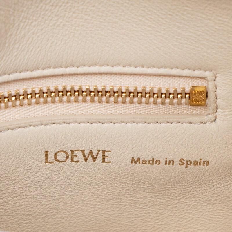 LOEWE, SQUEEZE BAG IN CREAM LEATHER - 4