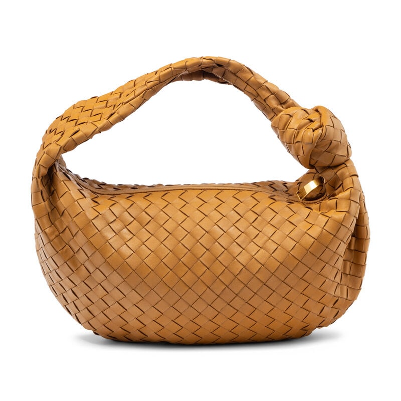 BOTTEGA VENETA, JODIE BAG IN TAN INTRECCIATO LEATHER (1 of 4)
