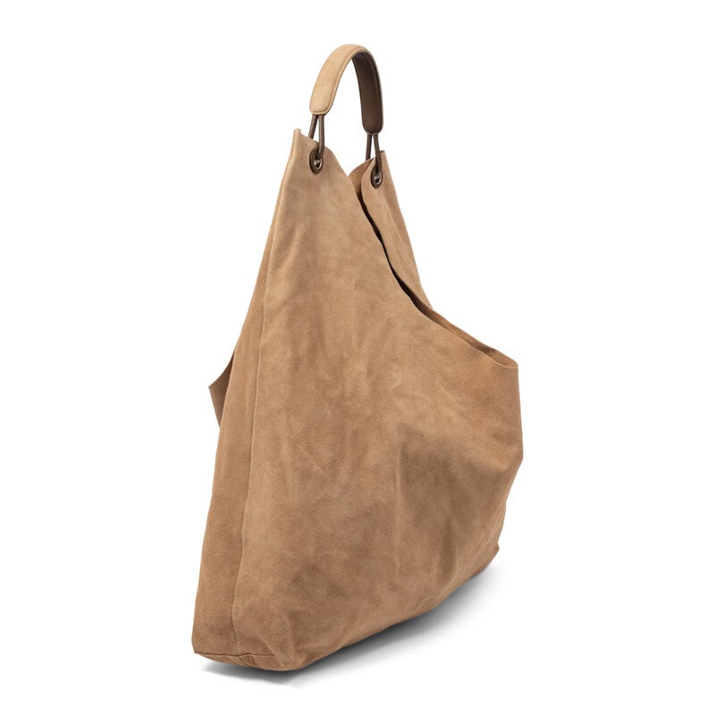 THE ROW, BEIGE SUEDE BINDLE THREE HOBO BAG - 2