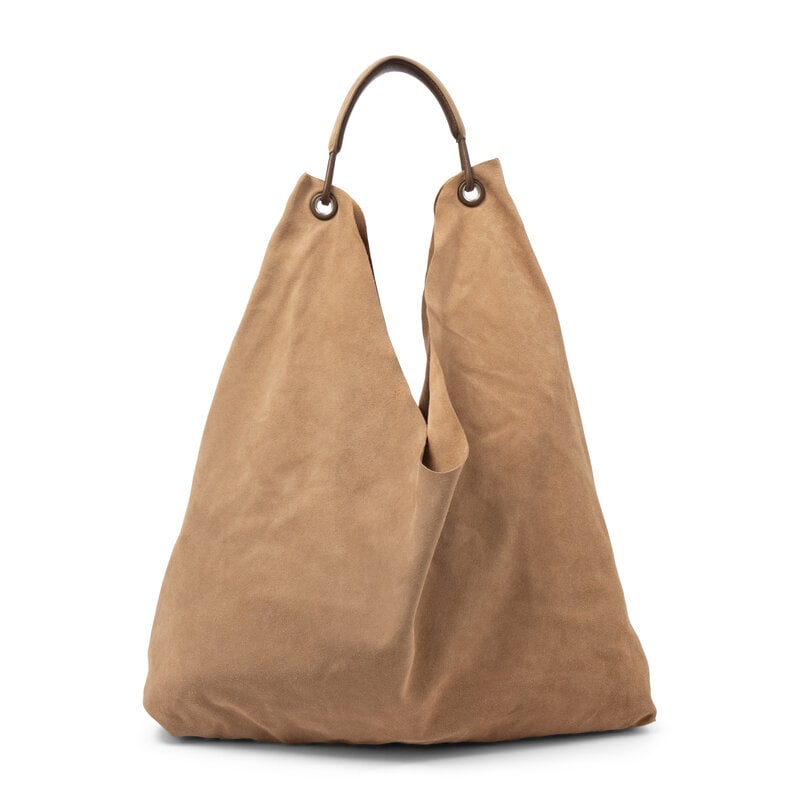 THE ROW, BEIGE SUEDE BINDLE THREE HOBO BAG - 3