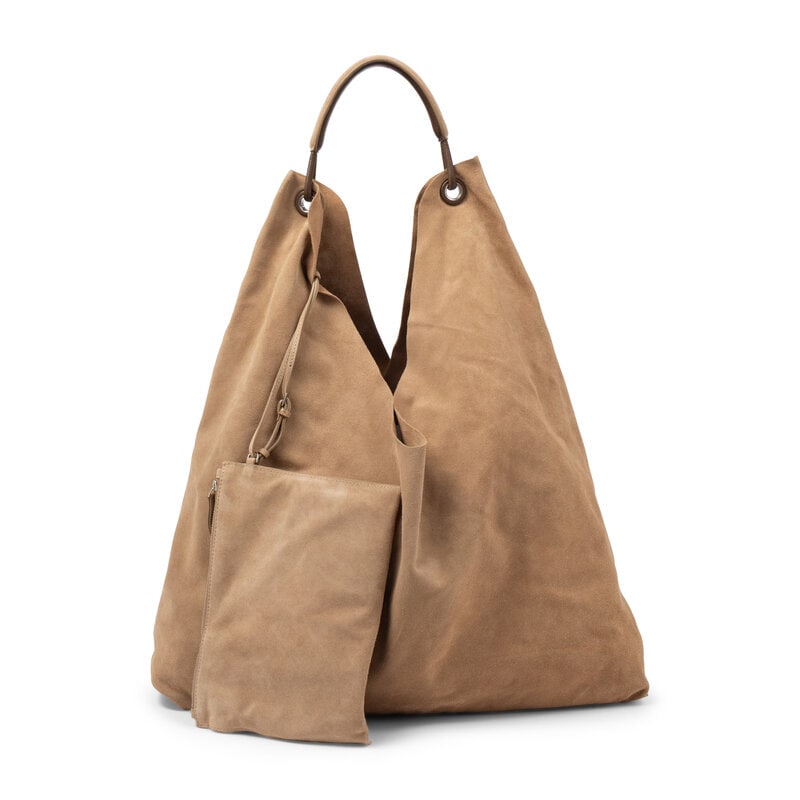 THE ROW, BEIGE SUEDE BINDLE THREE HOBO BAG - 4