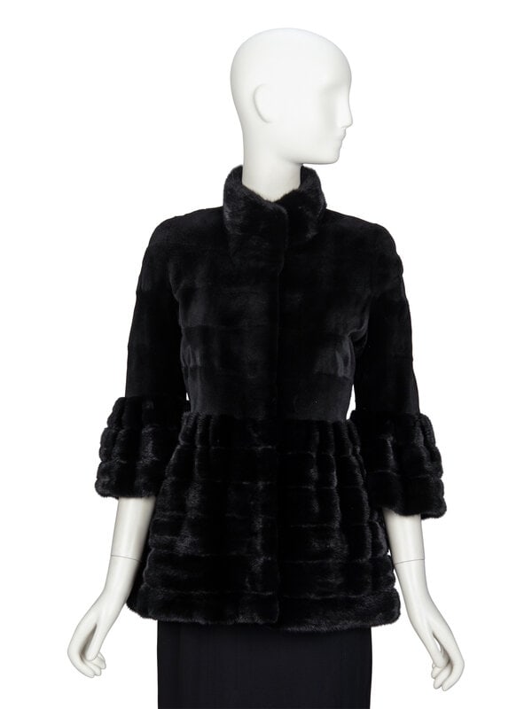 DENNIS BASSO, BLACK MINK FUR COAT (1 of 4)