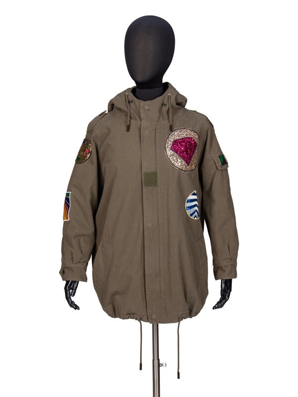 SAINT LAURENT, HOODED PARKA WITH PATCHES - 3