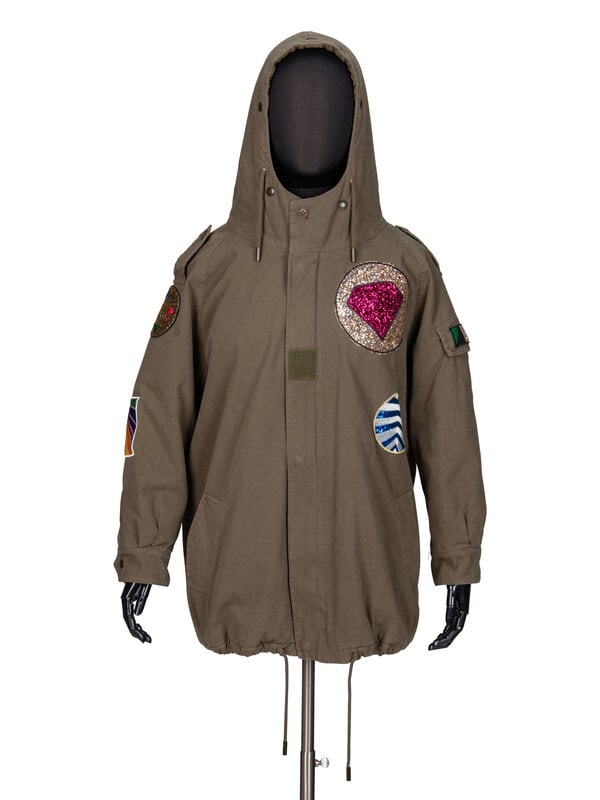 SAINT LAURENT, HOODED PARKA WITH PATCHES - 5