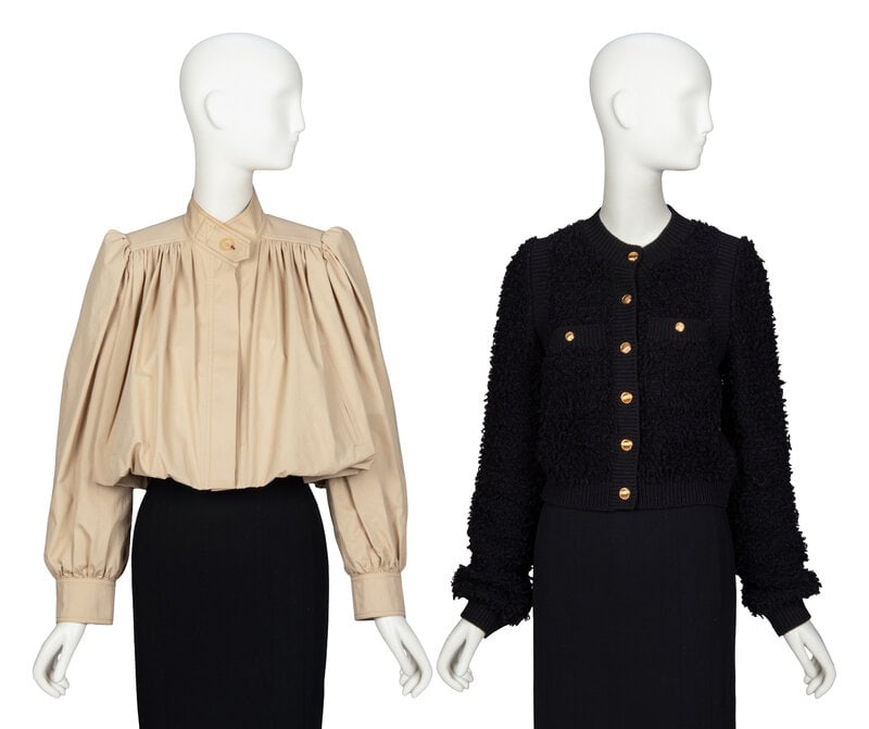 CHLOÉ, TWO TOPS, S/S 2025: CHLOÉ, TWO TOPS, S/S 2025 THE FIRST As seen in runway look #27 of the Spring/Summer 2025 Ready-to-Wear collection by Chemena Kamali for Chloé. Cropped jacket in tan cotton gabardine. Stand c