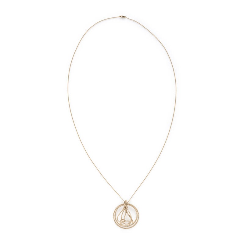 YELLOW GOLD AND DIAMOND SCULPTURAL PENDANT NECKLACE - 2