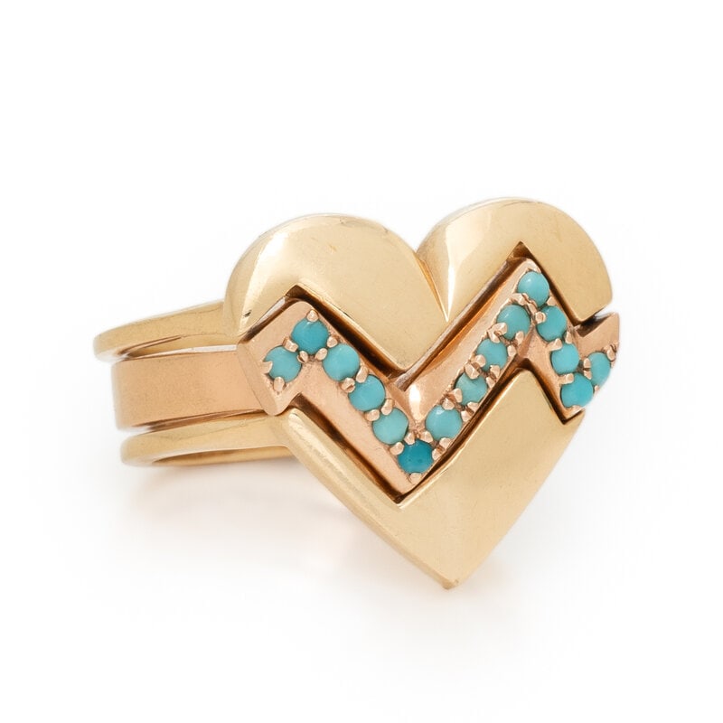 COLLECTION OF THREE YELLOW GOLD STACKING RINGS - 2