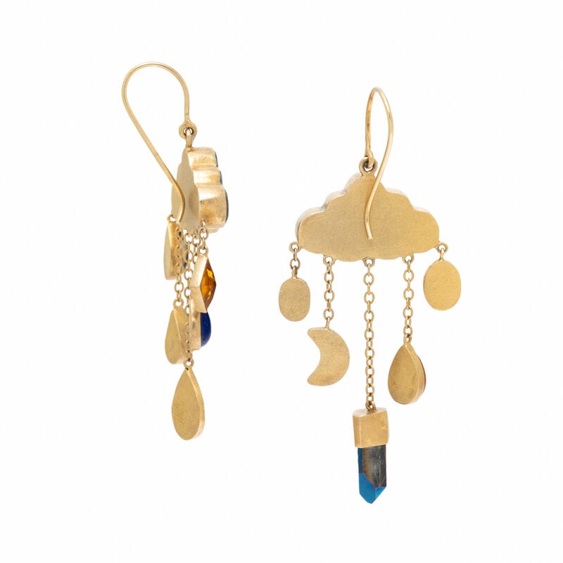 GRAINNE MORTON, LAPIS LAZULI AND MULTIGEM 'CLOUD AND RAIN' EARRINGS - 2