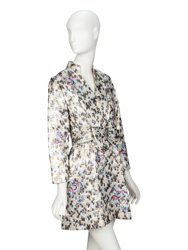 LIBERTINE, EMBELLISHED BROCADE MINIDRESS - 2