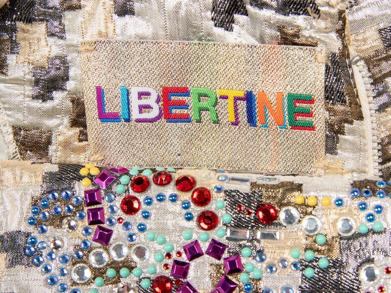 LIBERTINE, EMBELLISHED BROCADE MINIDRESS - 4