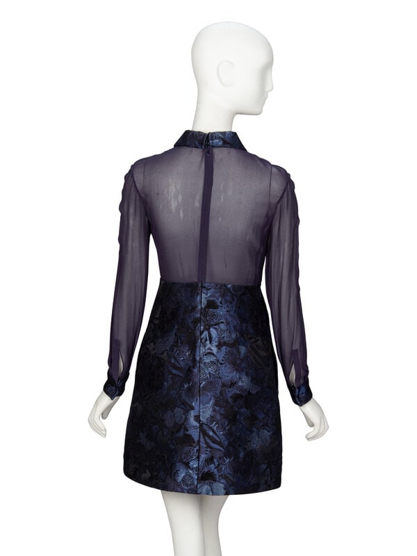 VALENTINO, FLORAL JACQUARD & CHIFFON SHIRTDRESS - 3