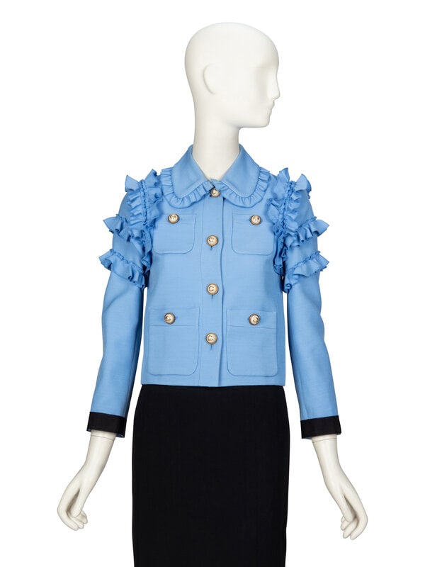 GUCCI, BLUE RUFFLED JACKET (1 of 4)