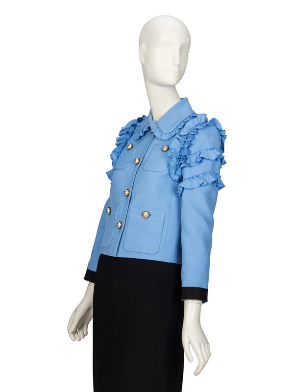 GUCCI, BLUE RUFFLED JACKET - 2