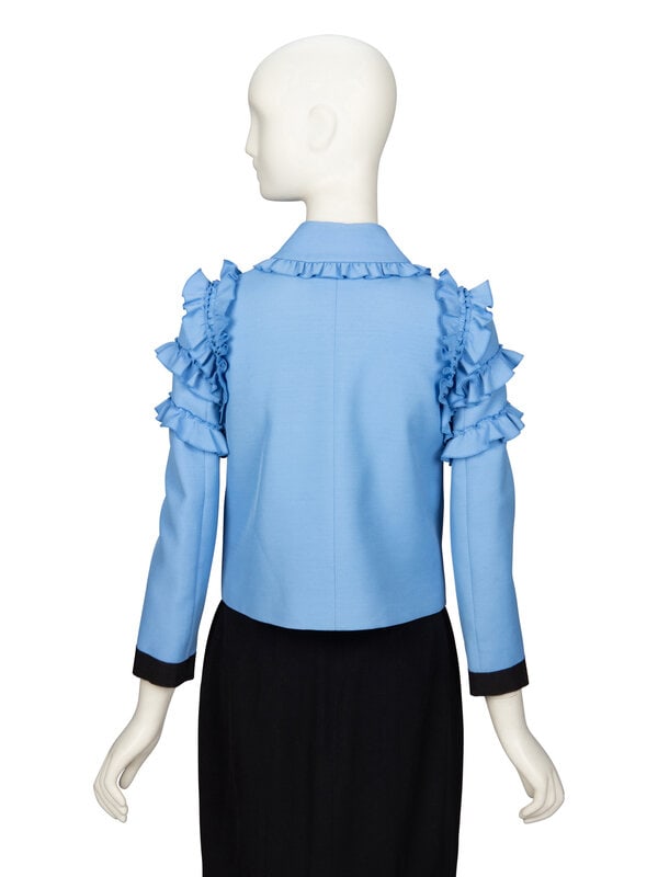 GUCCI, BLUE RUFFLED JACKET - 3