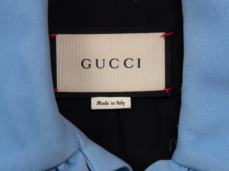 GUCCI, BLUE RUFFLED JACKET - 4