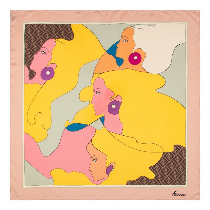 GUCCI & FENDI, THREE PRINTED SILK SCARVES - 3