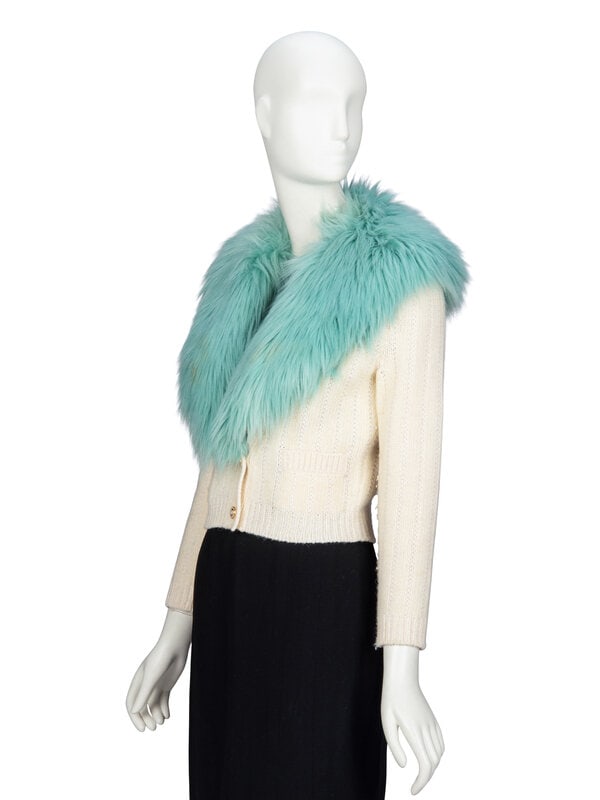 GUCCI, FAUX FUR-COLLAR CROPPED CARDGIAN - 2