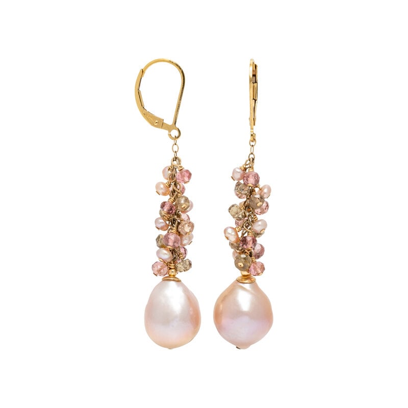 GOLD-FILLED, CULTURED PEARL, SEED PEARL, AND MULTIGEM EARRINGS - 2