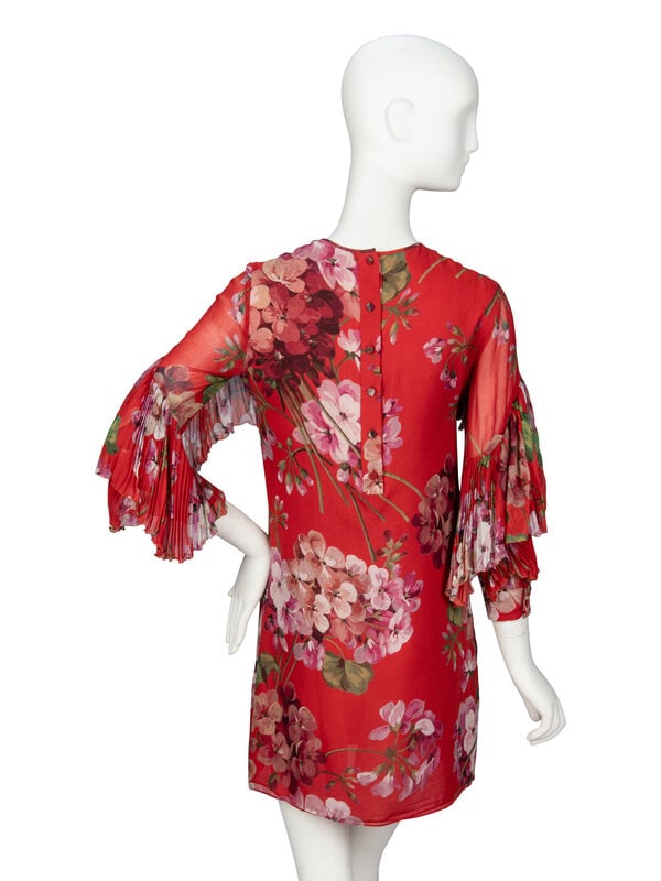 GUCCI, FLORAL-PRINT SILK MINIDRESS - 2