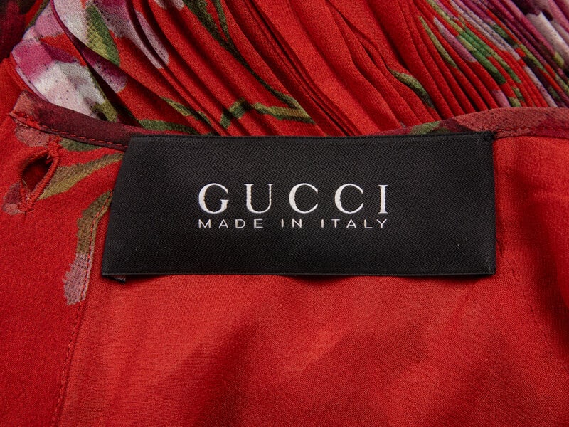 GUCCI, FLORAL-PRINT SILK MINIDRESS - 4