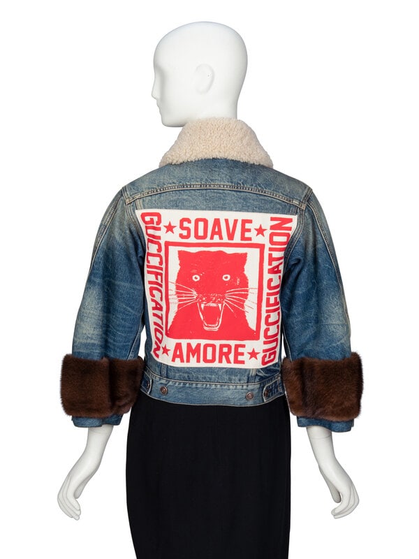 GUCCI, FUR-TRIMMED DENIM JACKET - 3