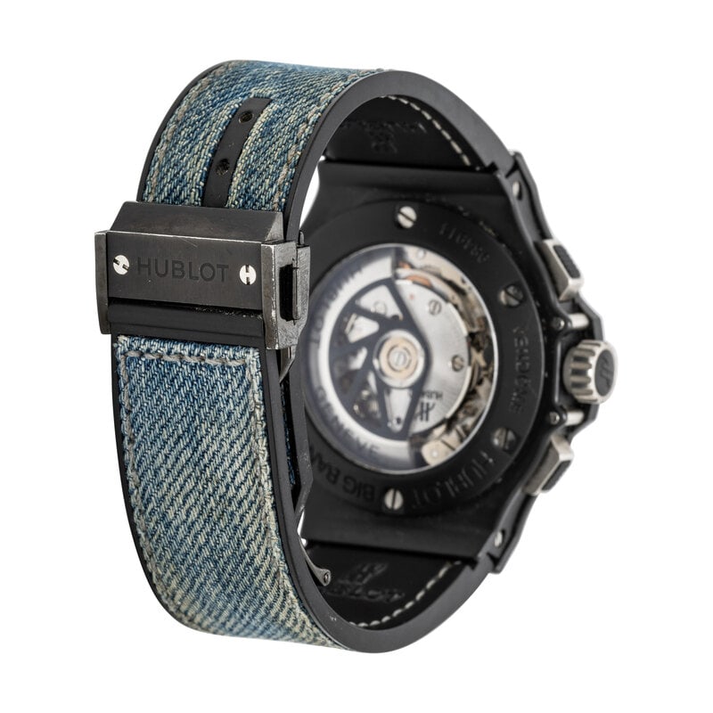 HUBLOT, 'BIG BANG VENDOME' CHRONOGRAPH WATCH WITH DATE AND DENIM STRAP - 2