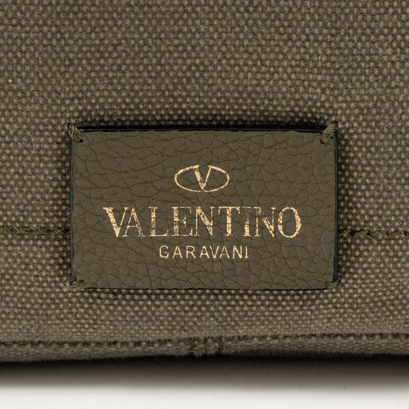 VALENTINO, ROCKSTUD BUTTERFLY CANVAS MESSENGER BAG - 5