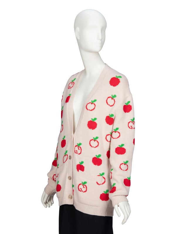 GUCCI, APPLE KNIT WOOL CARDIGAN - 2