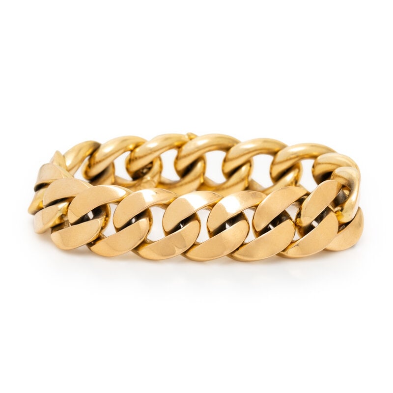 YELLOW GOLD CURB LINK BRACELET (1 of 3)