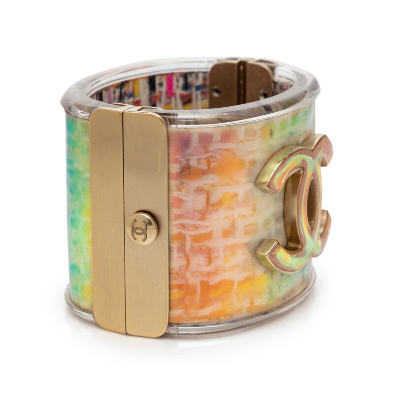 CHANEL, IRIDESCENT LOGO CUFF - 2